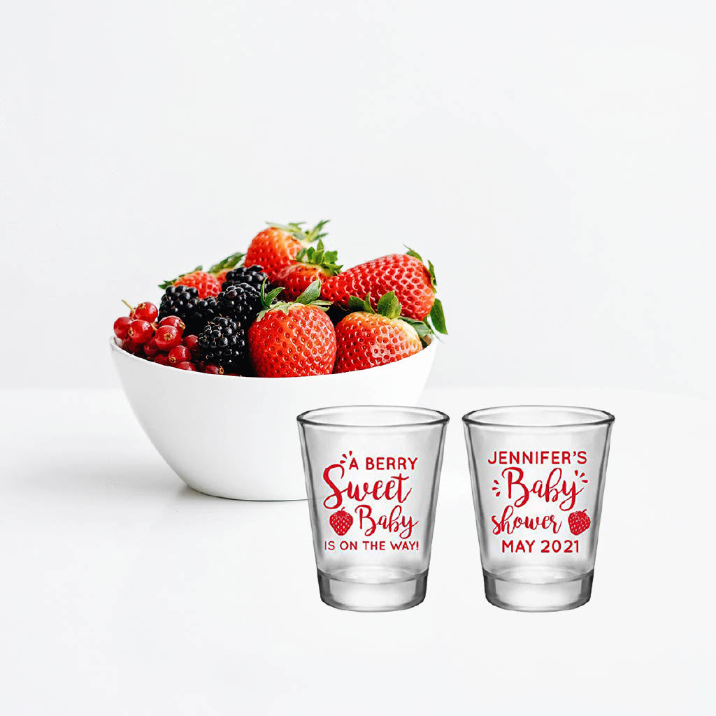 Strawberry Baby Shower Shot Glasses