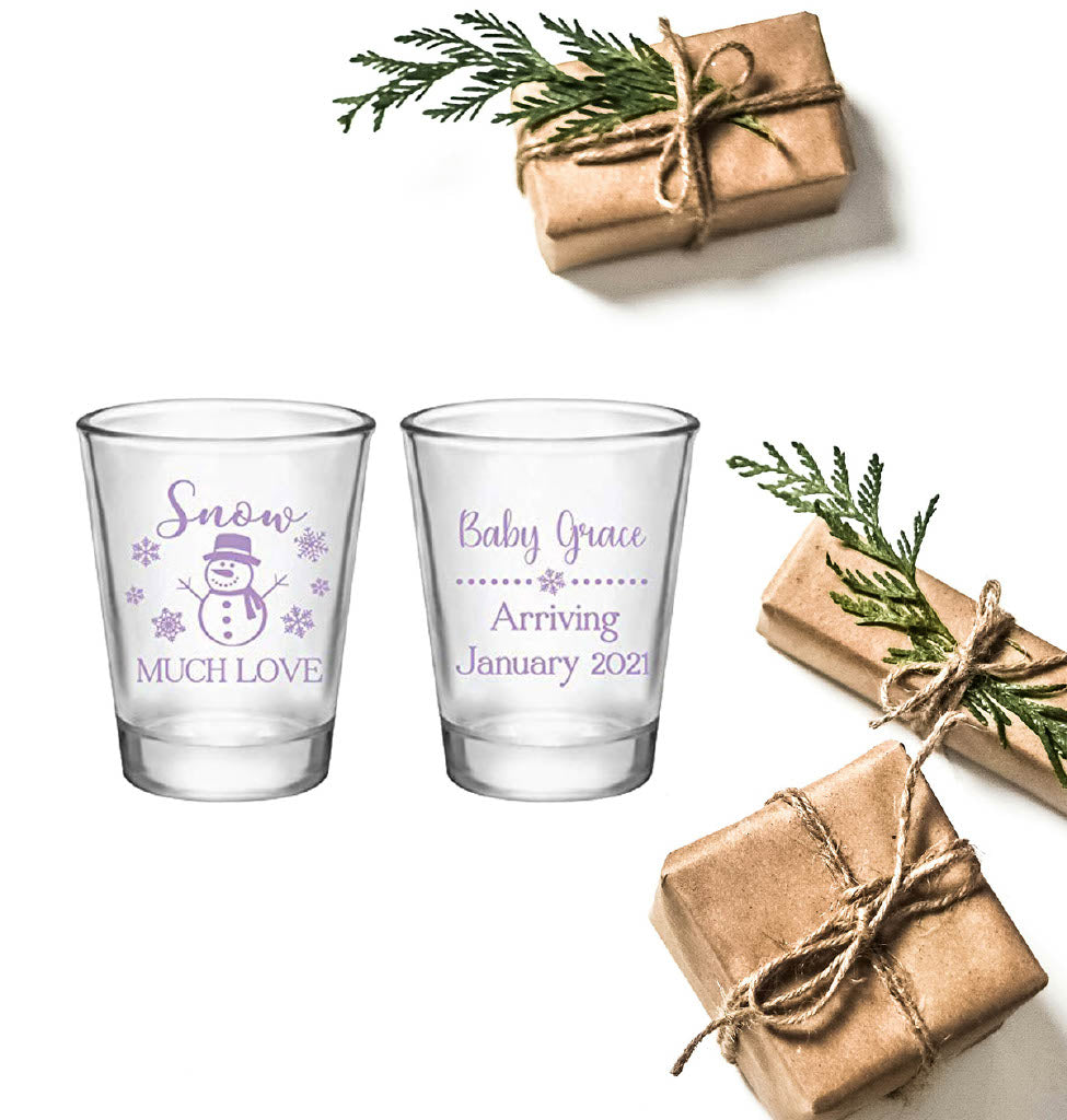 Baby shower de muñeco de nieve: vasos de chupito