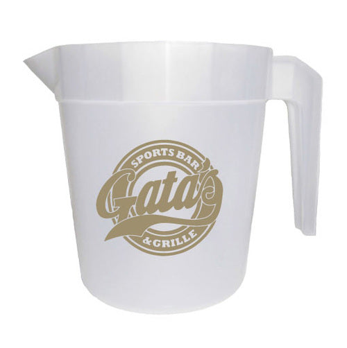 48oz Stackable Pitchers- Printed with a Logo of your choice. Printed pitchers for your Restaurant, Bar, or Company.