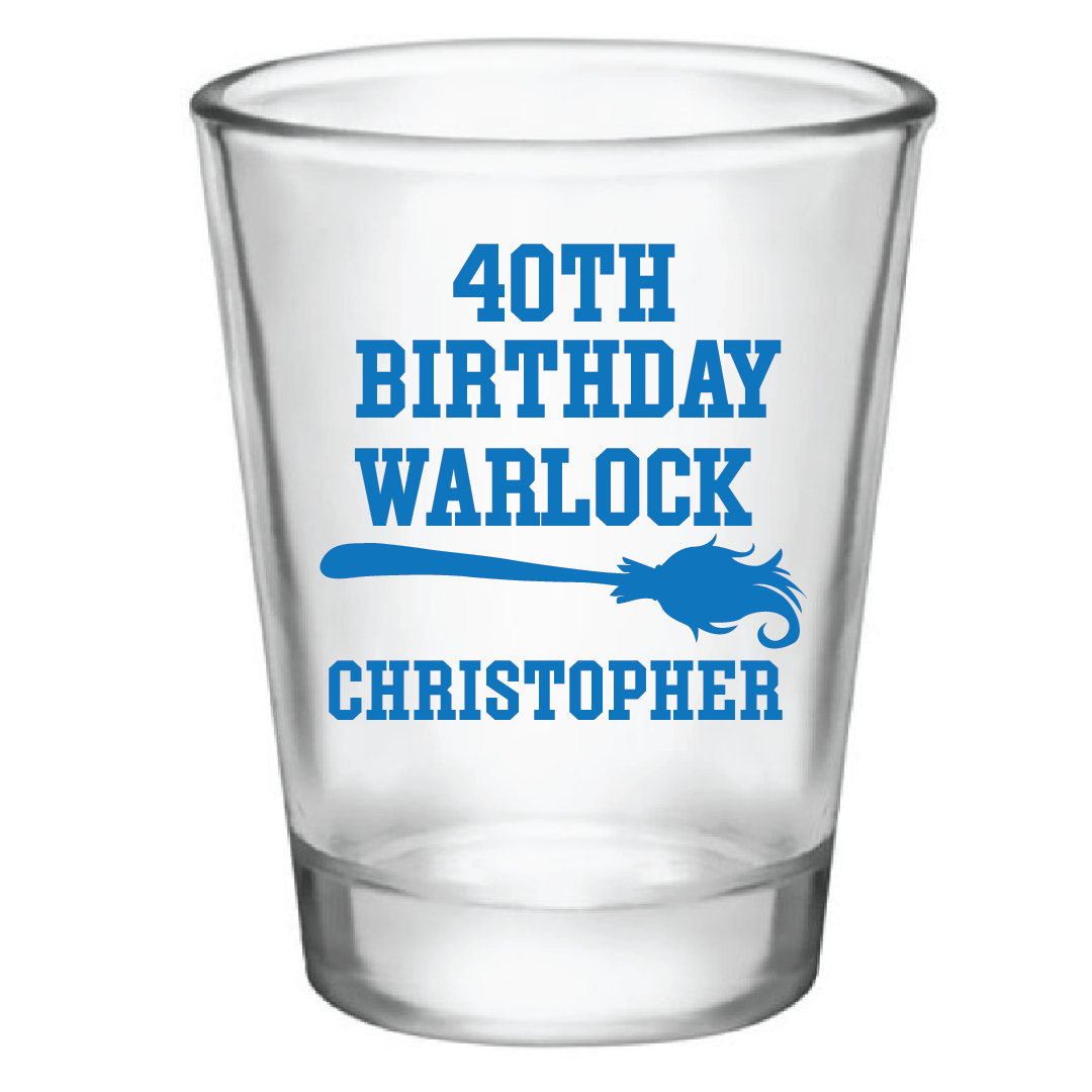 Birthday Witch Shot Glass, Birthday Warlock Shot Glass, Birthday Party Favor