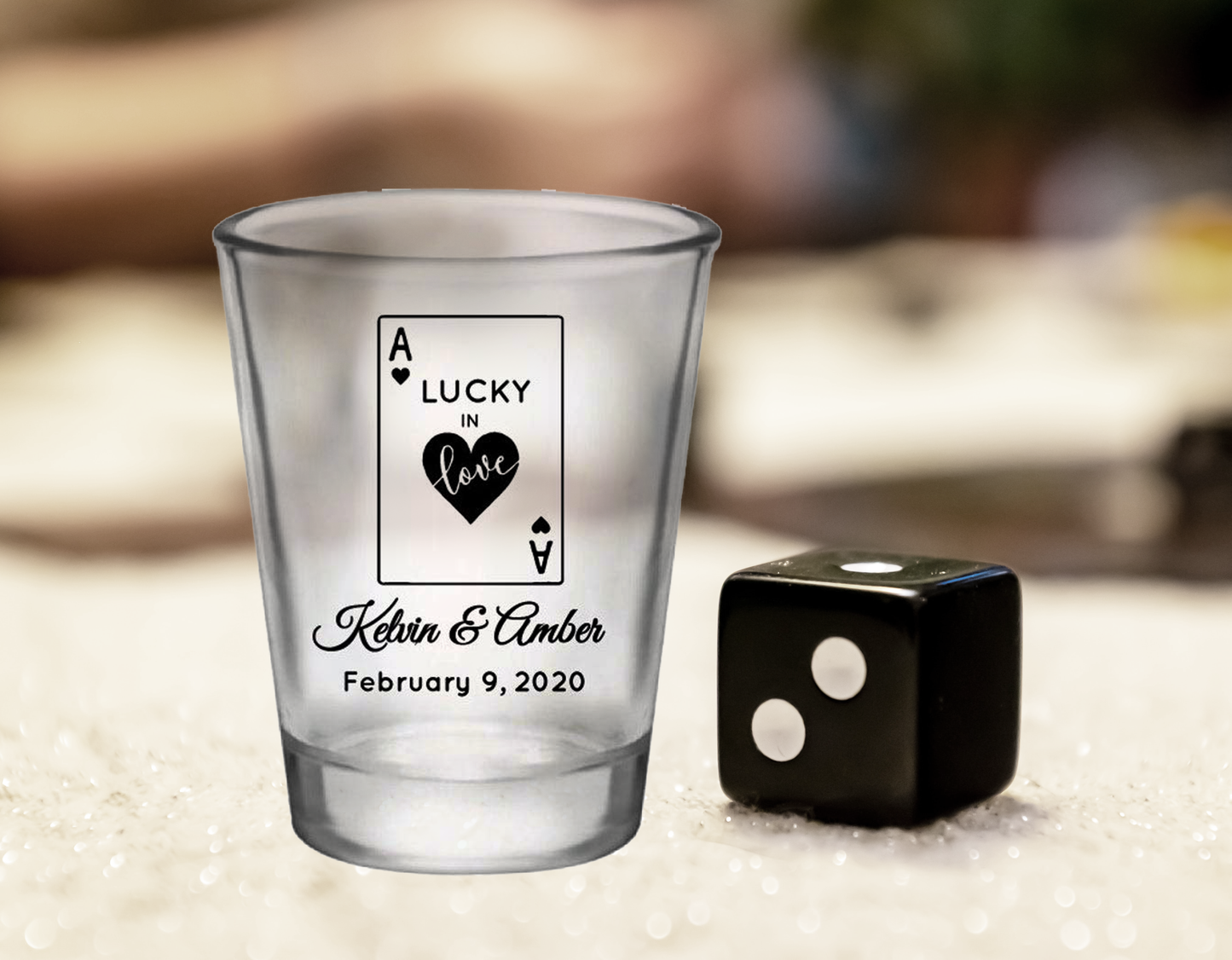 Vasos de chupito para bodas en el casino de Las Vegas