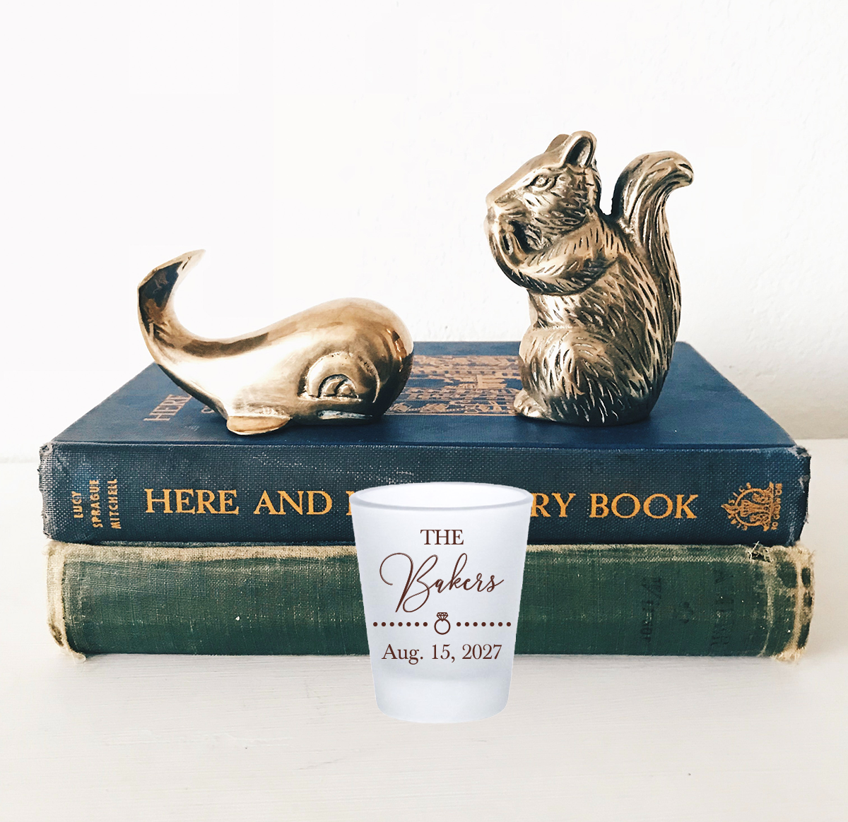 Vasos de chupito para boda con apellido