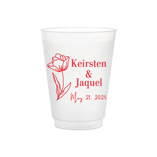 Flower Wedding Frosted Flex Cups