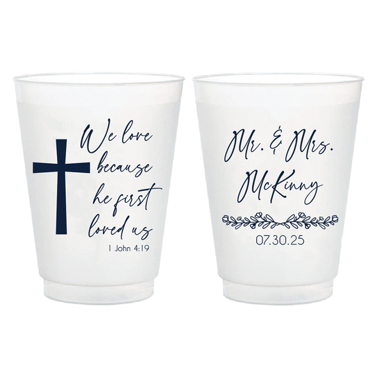 Christian Wedding Frosted Flex Cups