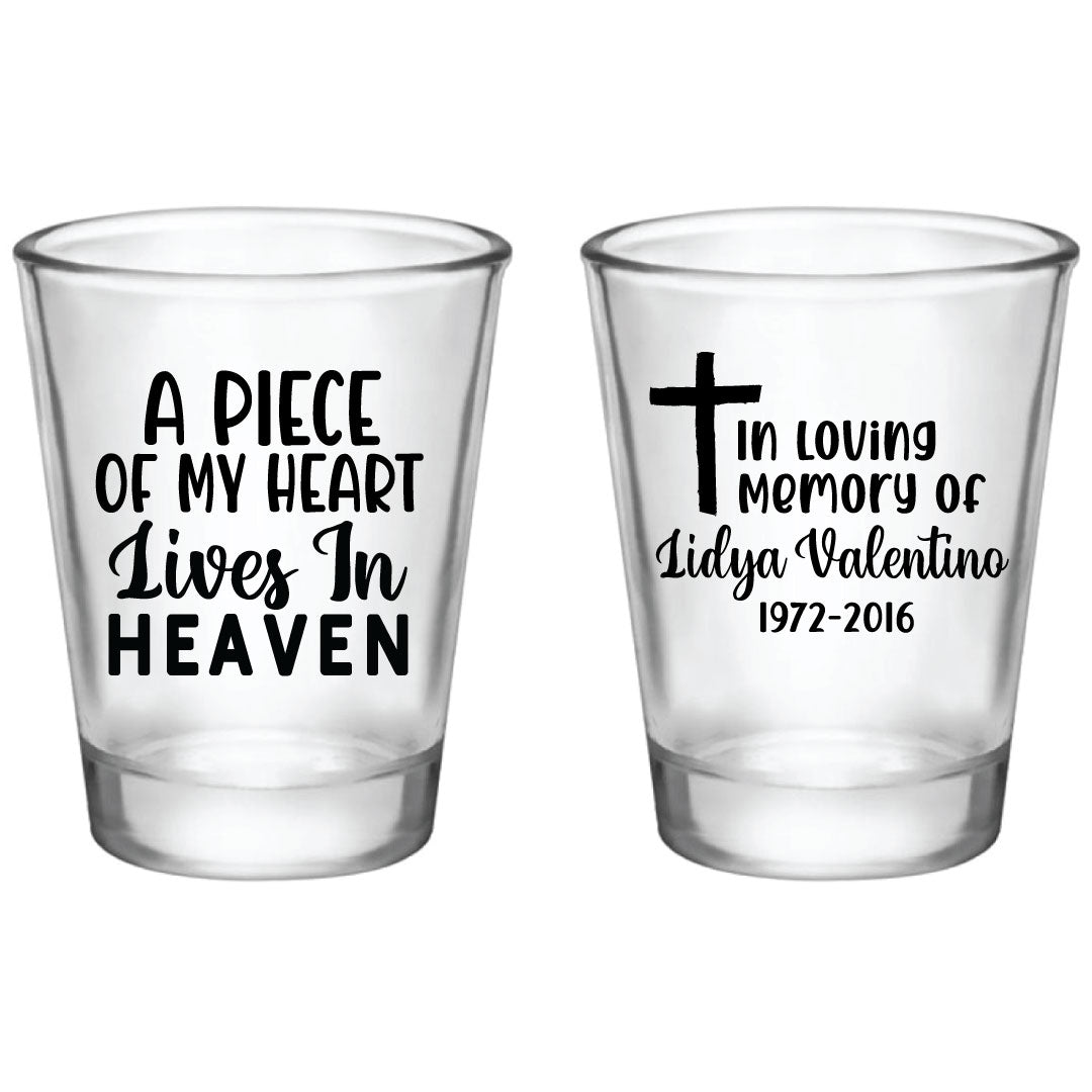 Un trocito de mi corazón vive en el cielo - Vasos de chupito conmemorativos