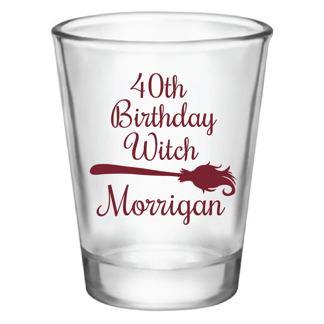 Birthday Witch Shot Glass, Birthday Warlock Shot Glass, Birthday Party Favor