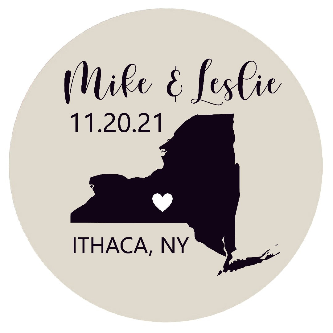 State Outline Wedding coasters, extra thick pulp board personalized coasters