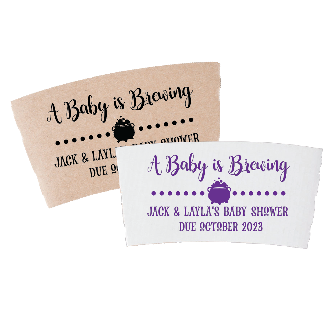 A baby is brewing - Halloween coffee cup sleeves
