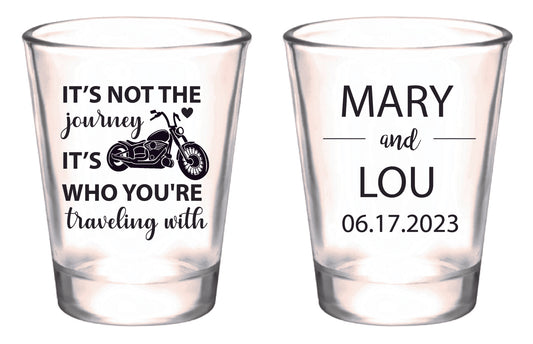 Motorcycle Wedding Shot Glasses