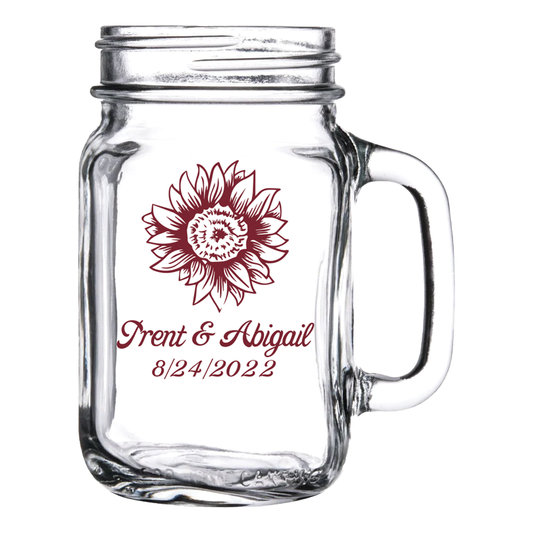 Sunflower Mason Jar Wedding Favors