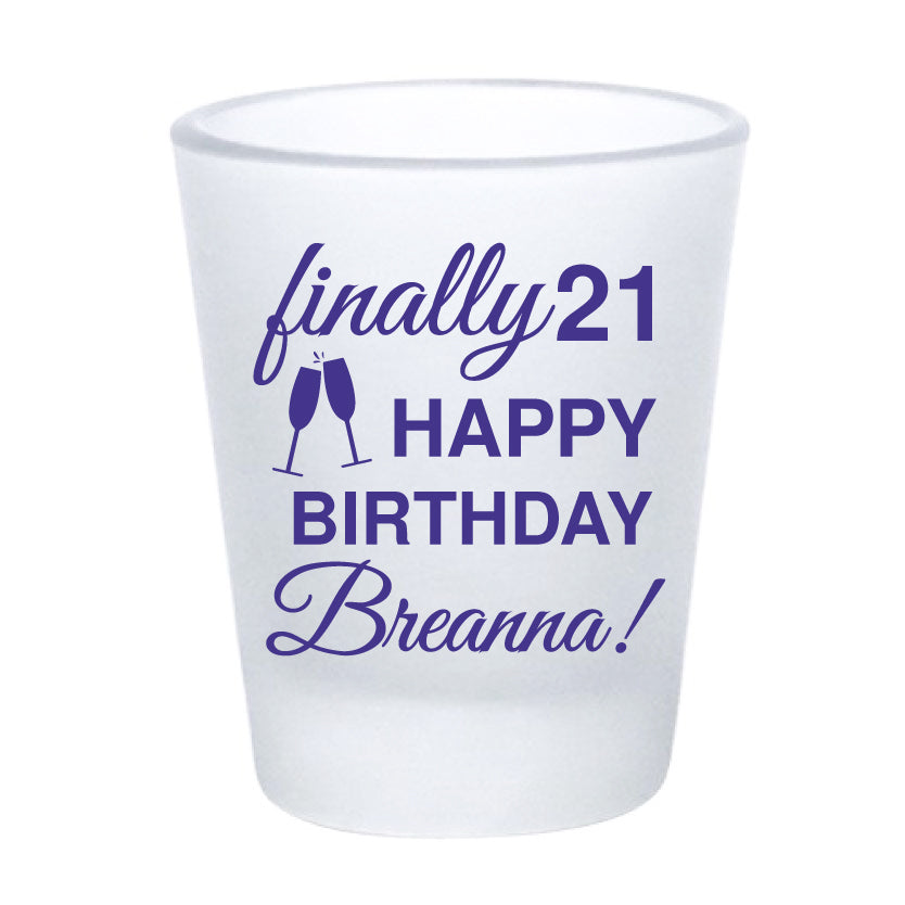 21st birthday shot glasses