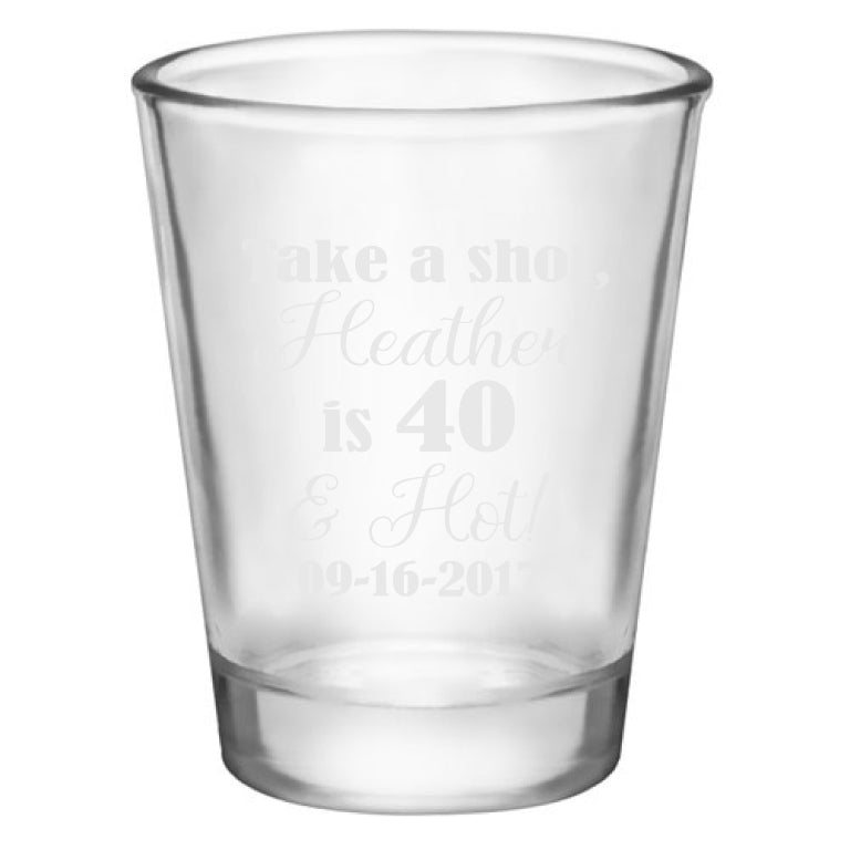 personalized birthday shot glasses, customized for any age birthday, personalized party favors