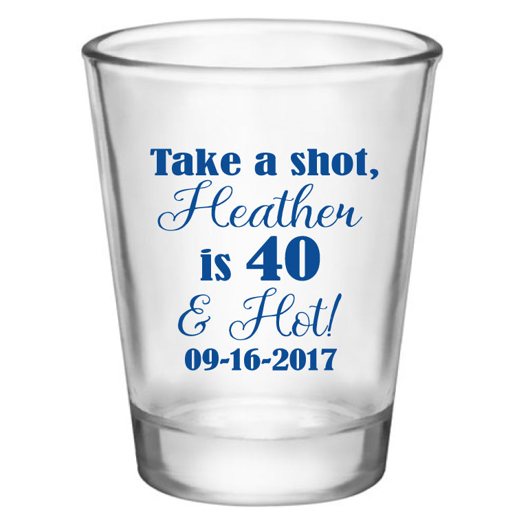 personalized birthday shot glasses, customized for any age birthday, personalized party favors