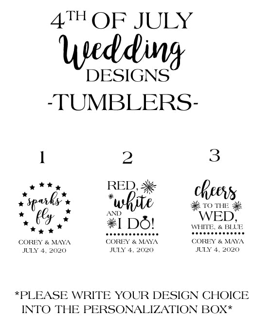 4th of July wedding tumblers