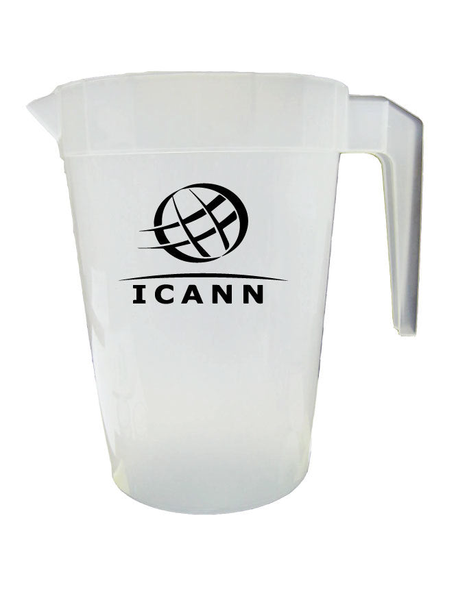 64oz Stackable Pitchers- 1-Color Printed Logo of your Choice. Printed Pitchers for your Restaurant, Bar, or Company.