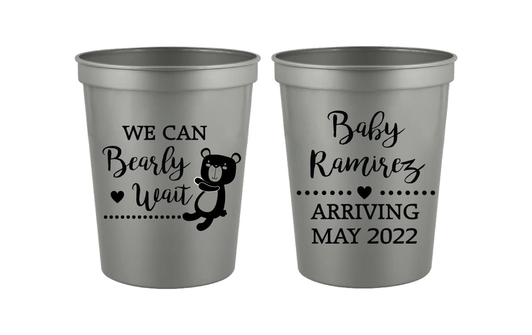 Vasos para baby shower con forma de oso