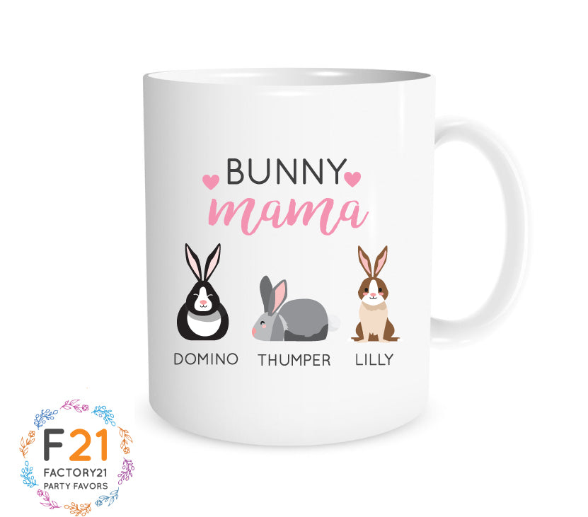 Personalized bunny mom coffee mug