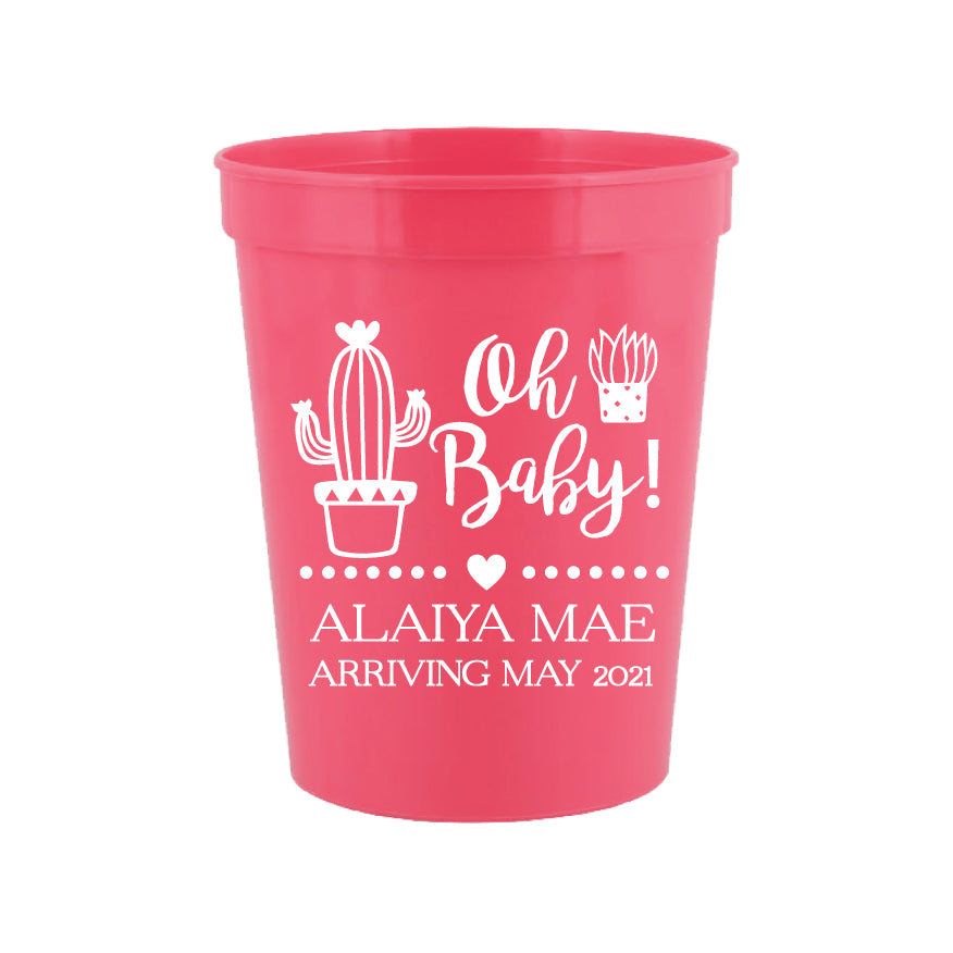 Cactus baby shower cups