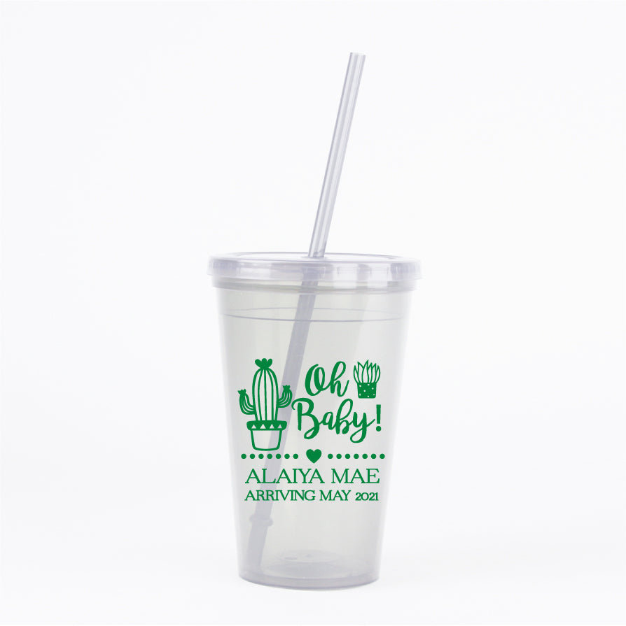 Cactus baby shower tumblers