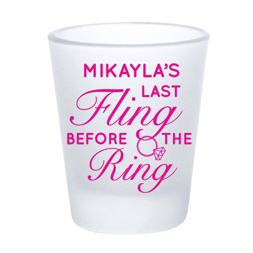 Last fling before the ring- shot glasses