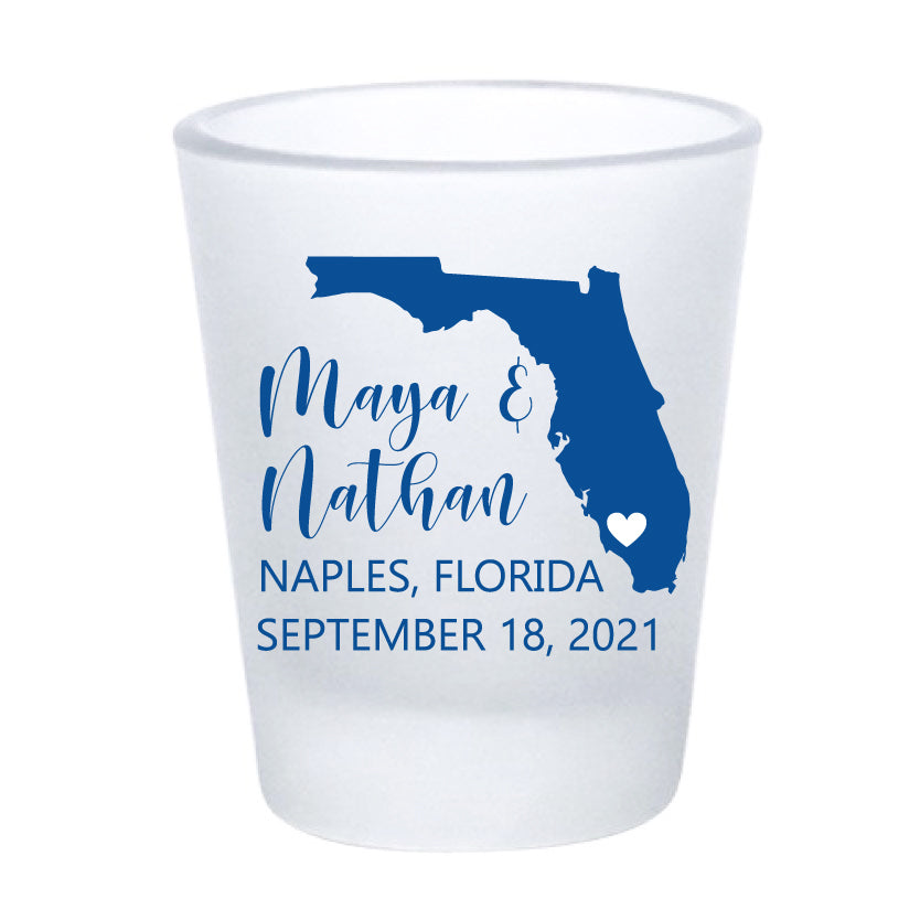 Florida wedding shot glasses