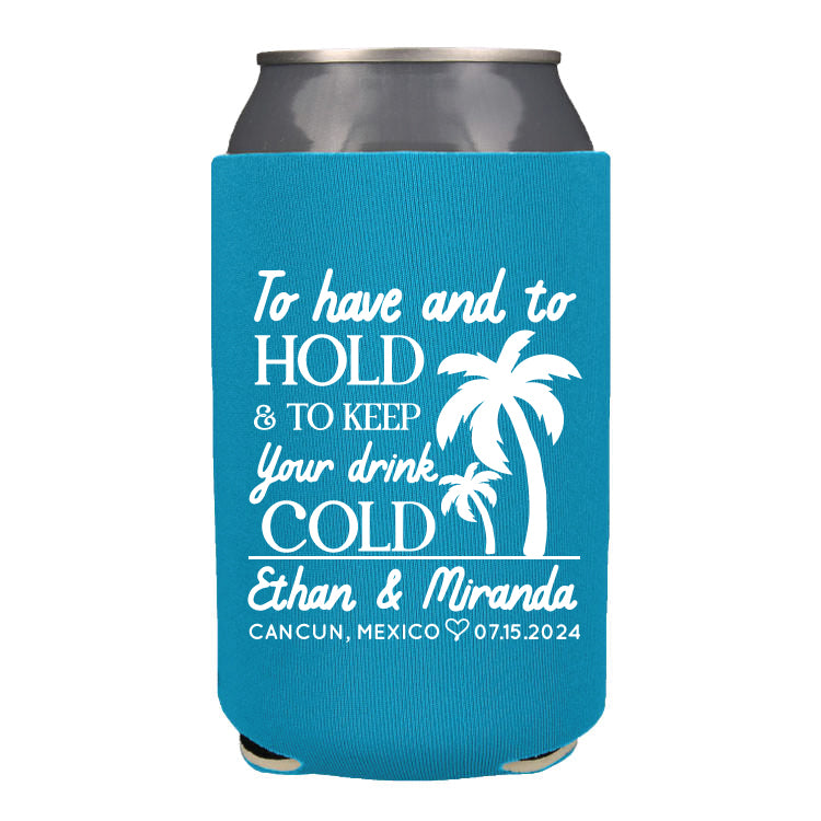 Destination Wedding Can Coolers