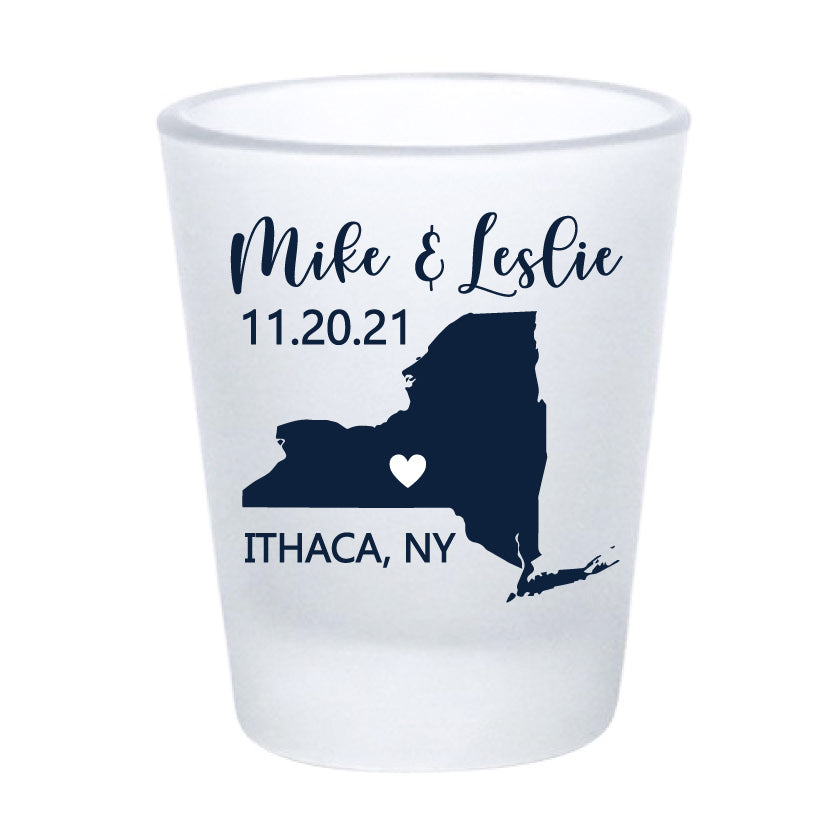 New York wedding shot glasses