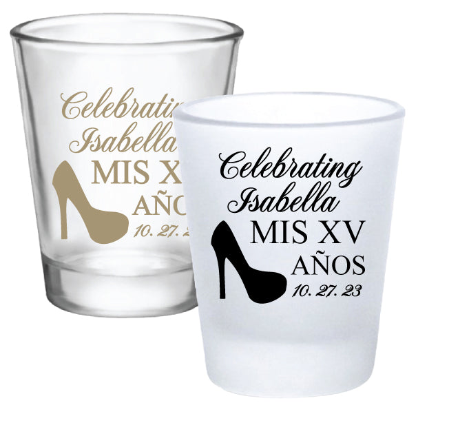 Quinceañera high heel design shot glasses