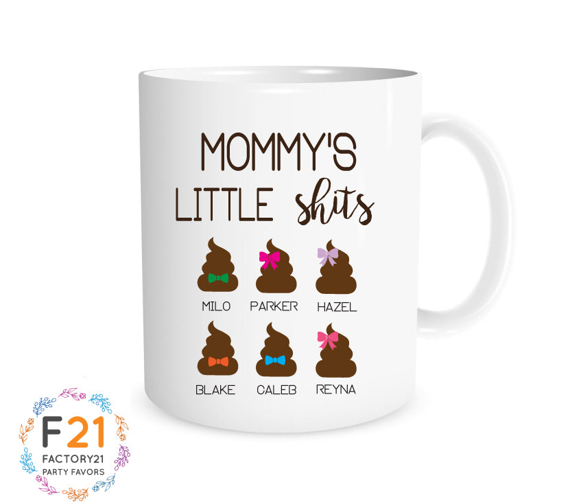 Personalized mommy's little shits mug