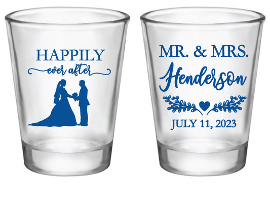 Happily Ever After with Bride and Groom Silhouettes