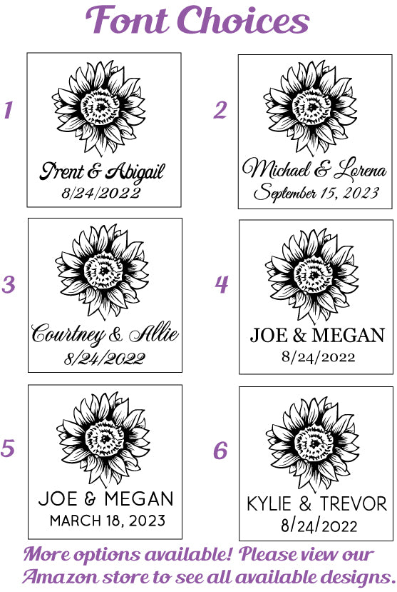 Copas de boda con forma de girasol