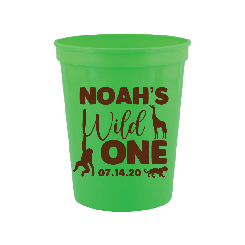 Personalized wild one 1st birthday cups