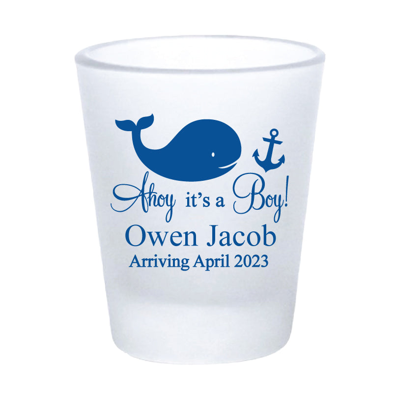 Baby shower shot glasses- ahoy it's a boy