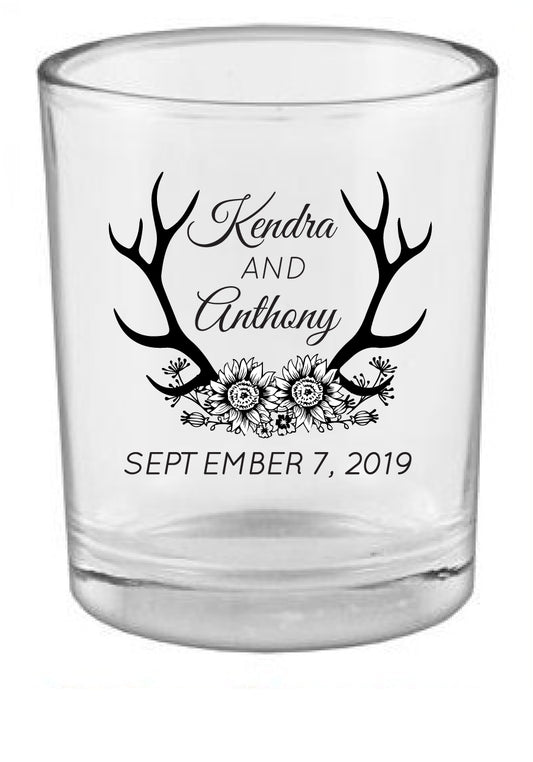 Portavelas de boda rústica