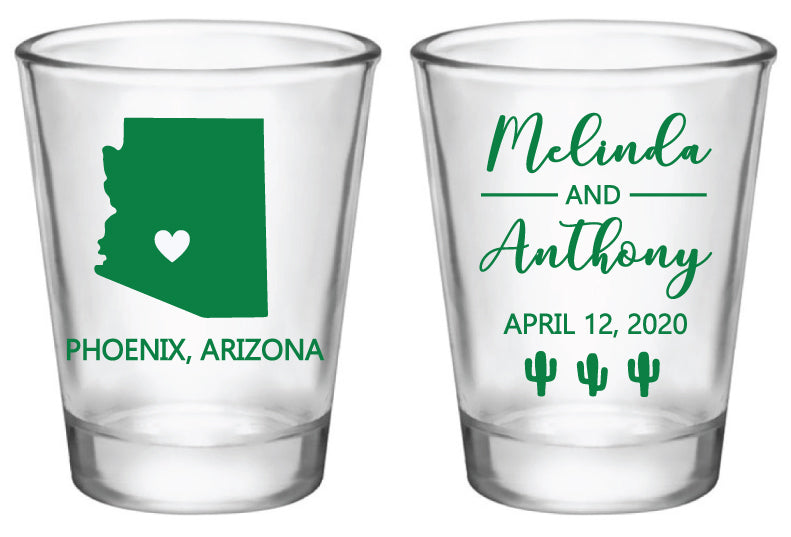 Arizona Wedding Shot Glasses