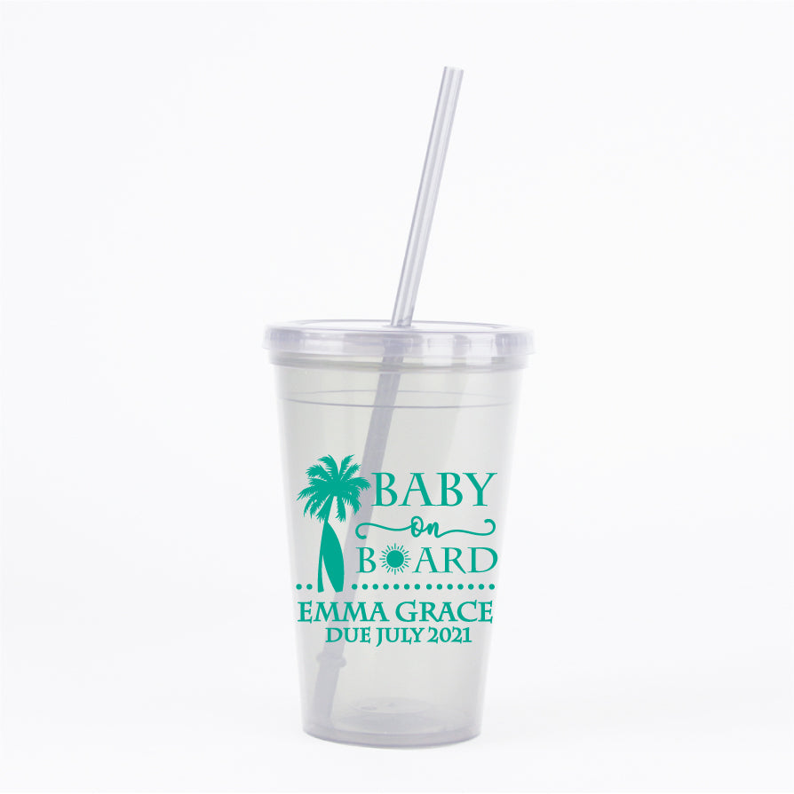 Beach baby shower tumblers