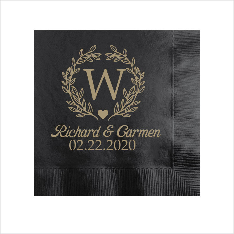 Monogram wedding napkins