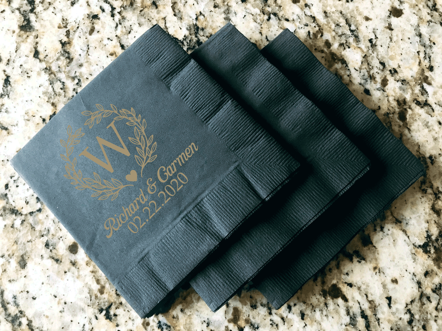 Monogram wedding napkins