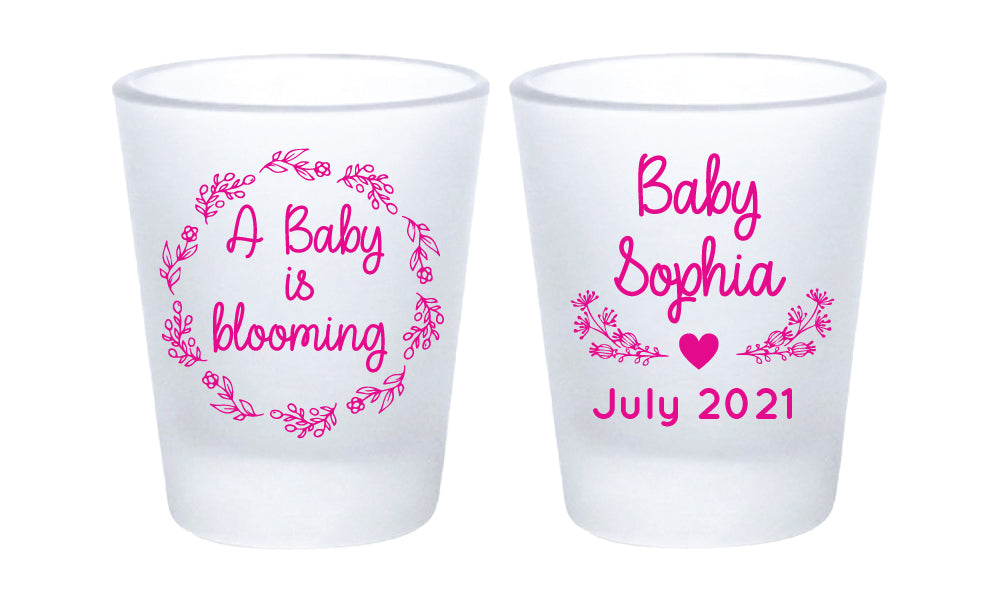 A Baby is Blooming Shot Glasses