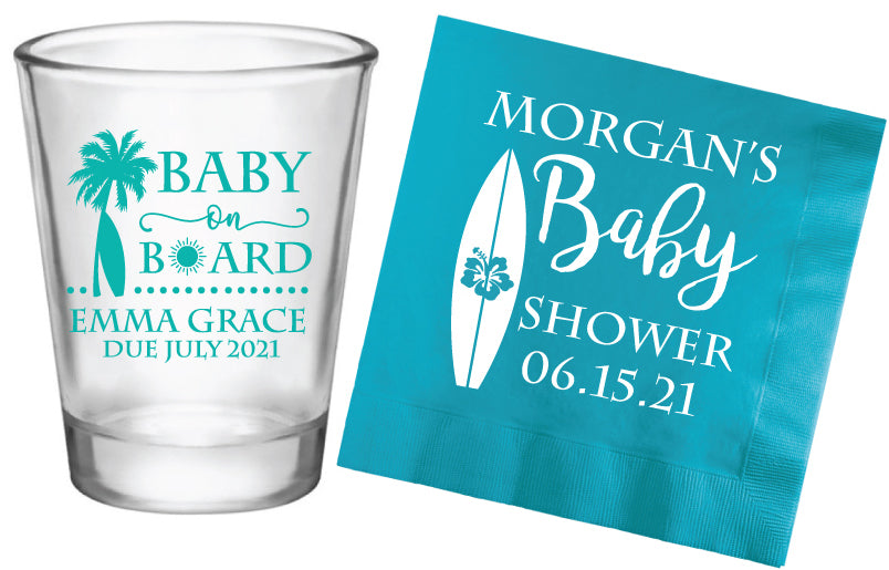 Shot glass + Napkin bundle- Baby on board