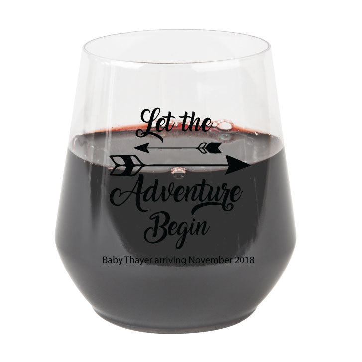 Let the adventure begin plastic wine glasses