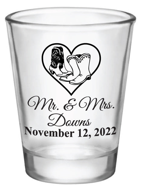 Cowboy Boot Wedding Shot Glasses