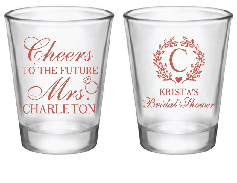 Monogram Bridal Shower Shot Glasses