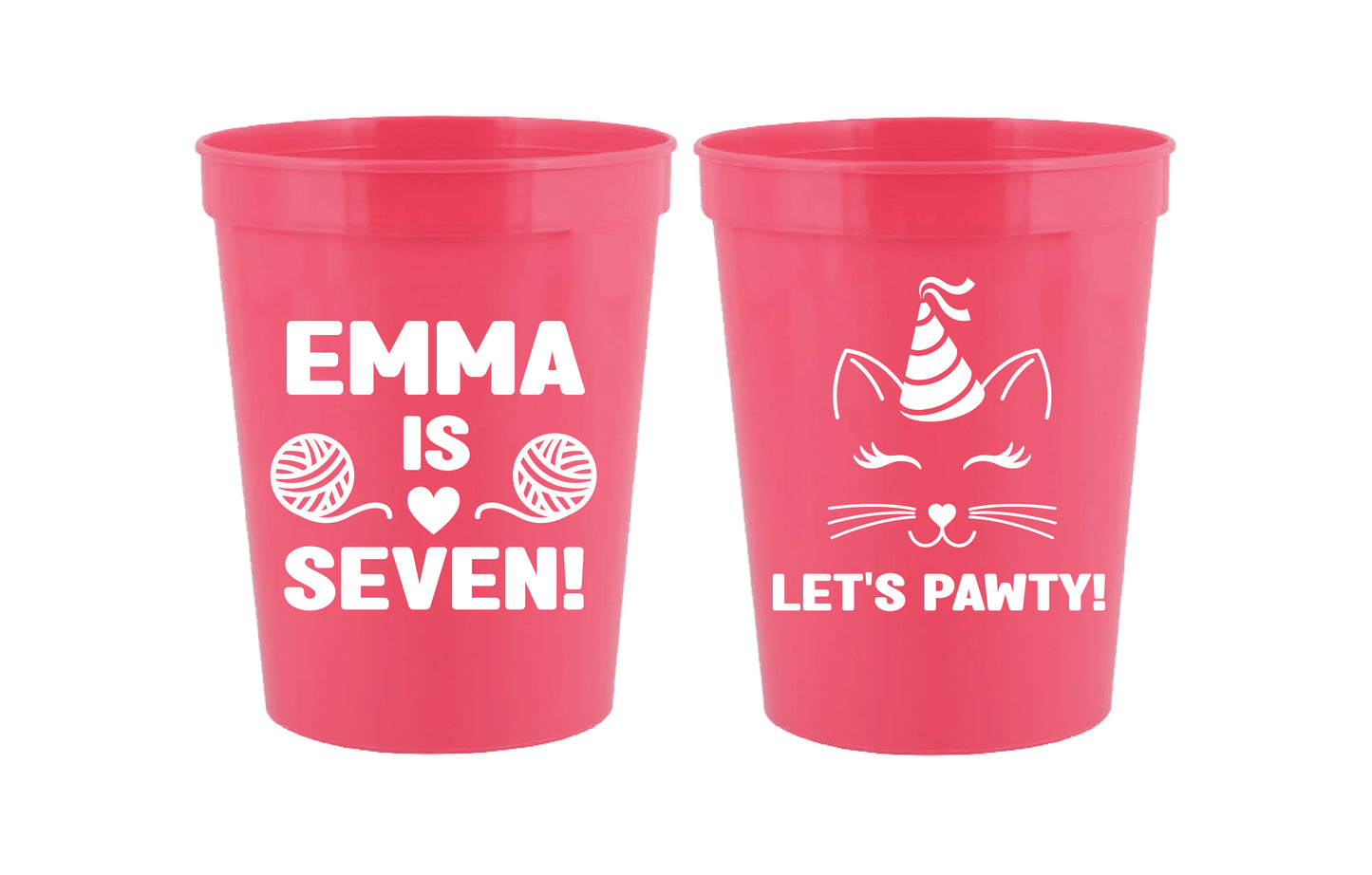 Vasos para fiesta de cumpleaños de gatos