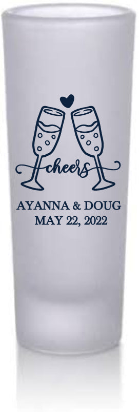Vasos altos de chupito esmerilados - Diseño Cheers