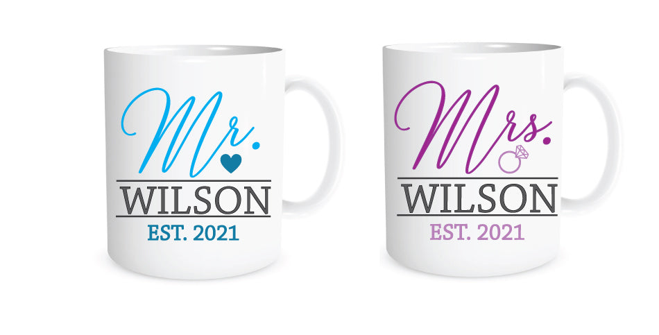 Mr & Mrs mug set