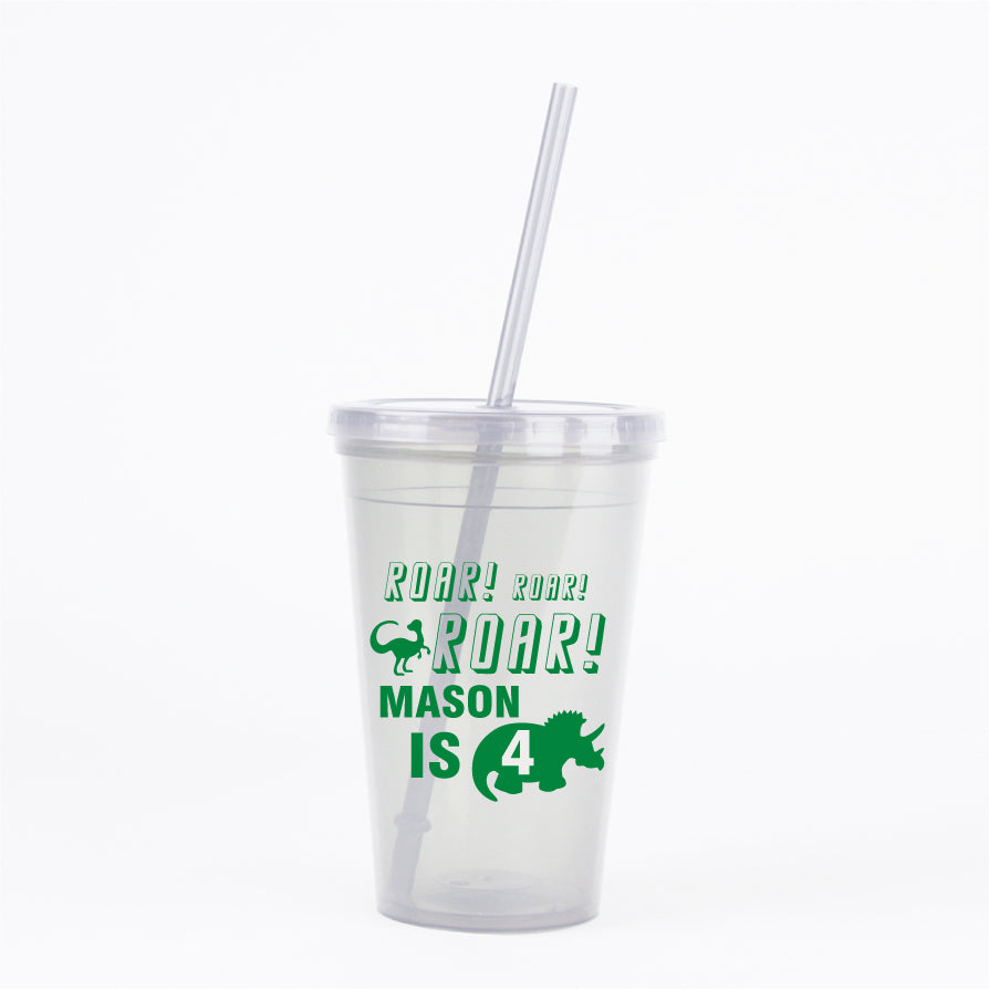 Dinosaur birthday tumblers