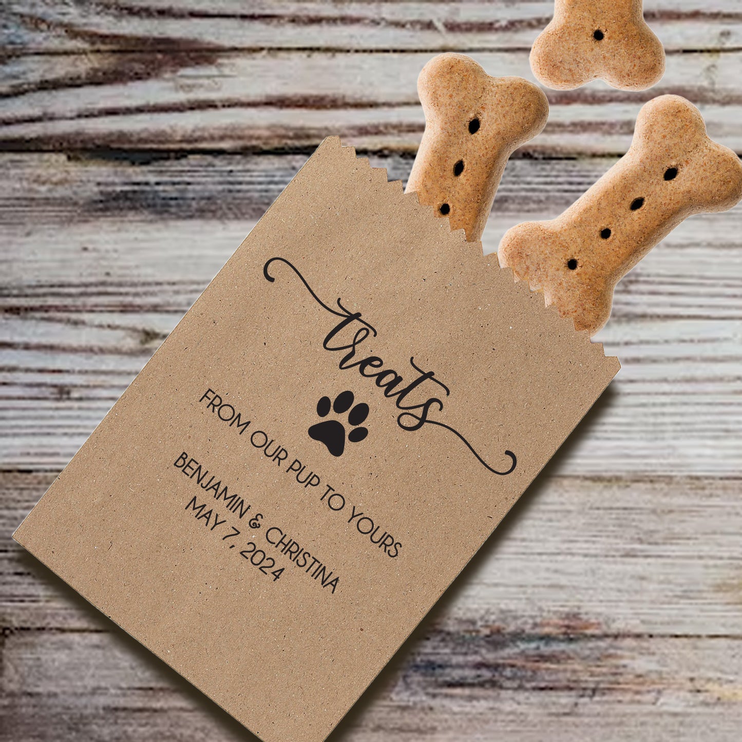 Dog treat wedding favor bags