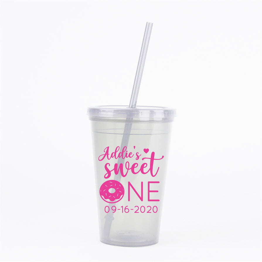 Donut 1st birthday tumblers