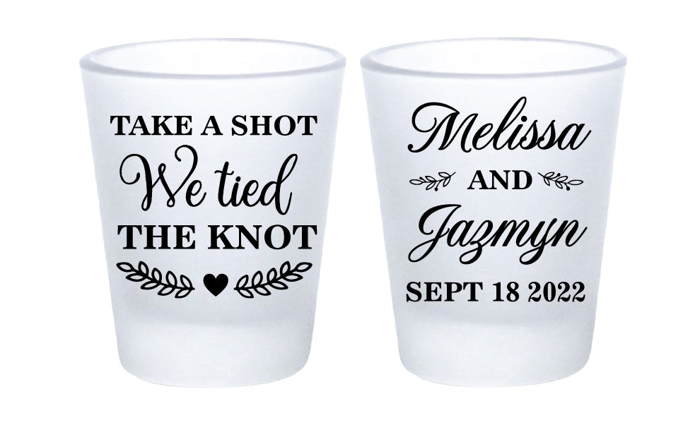 Take a shot we tied the knot - double sided